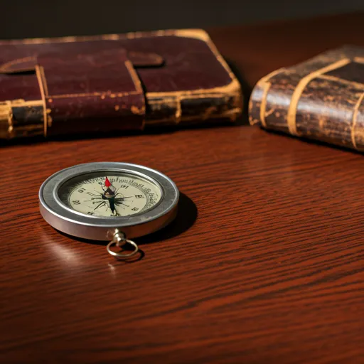 authentic close-up of aged leather journals