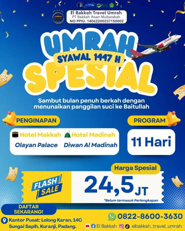Paket Umrah Reguler Syawal 1447H